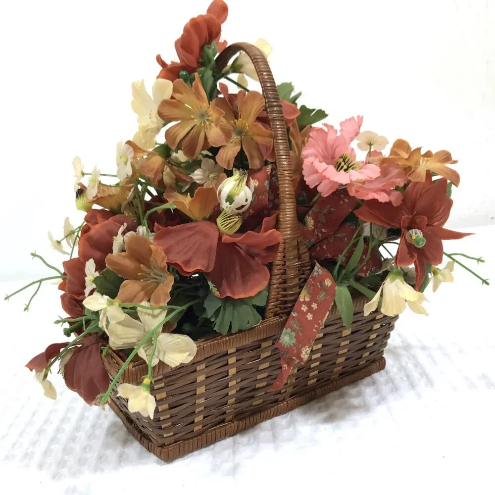 Vintage rattan wicker basket